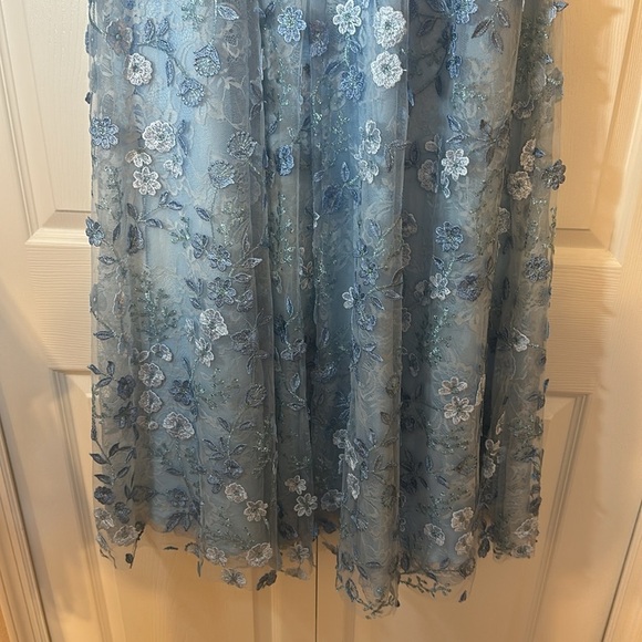 MAC DUGGAL Applique High Neck Puff Sleeve A Line Dress NWT - Picture 10 of 11